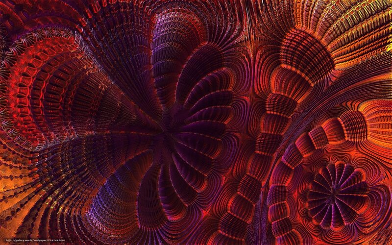 Fractal pattern with red and purple hues