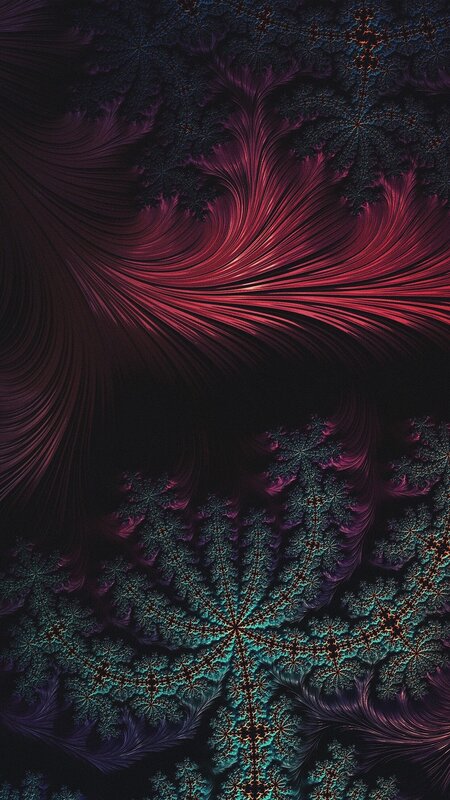 Fractal Pattern with Red and Teal