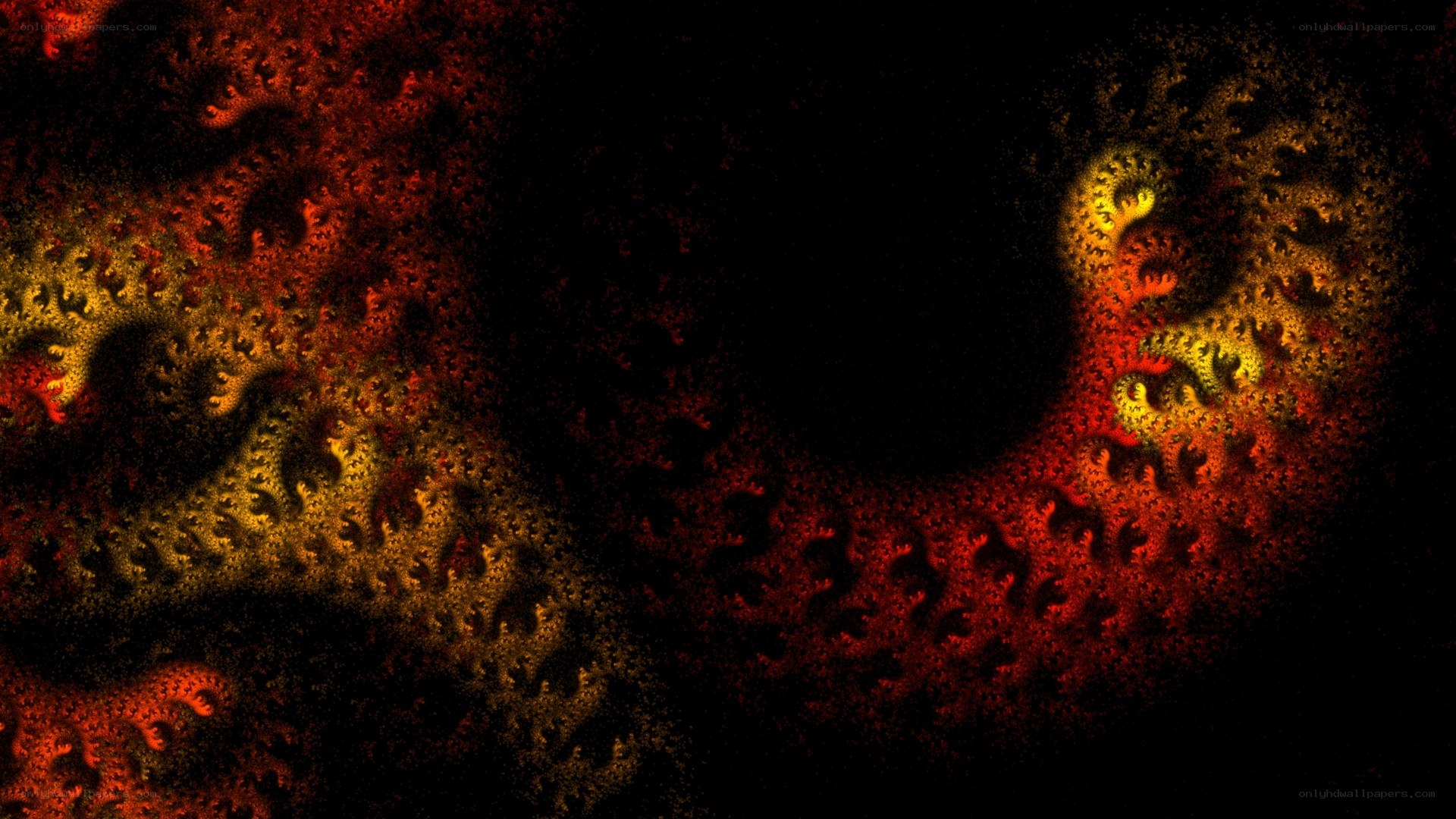 fractal pattern with red and yellow hues