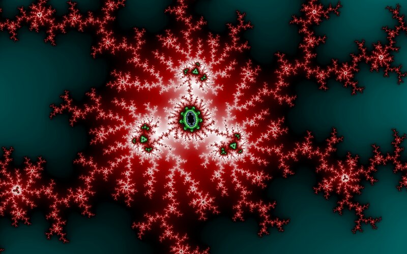 Fractal Pattern with Red Branches