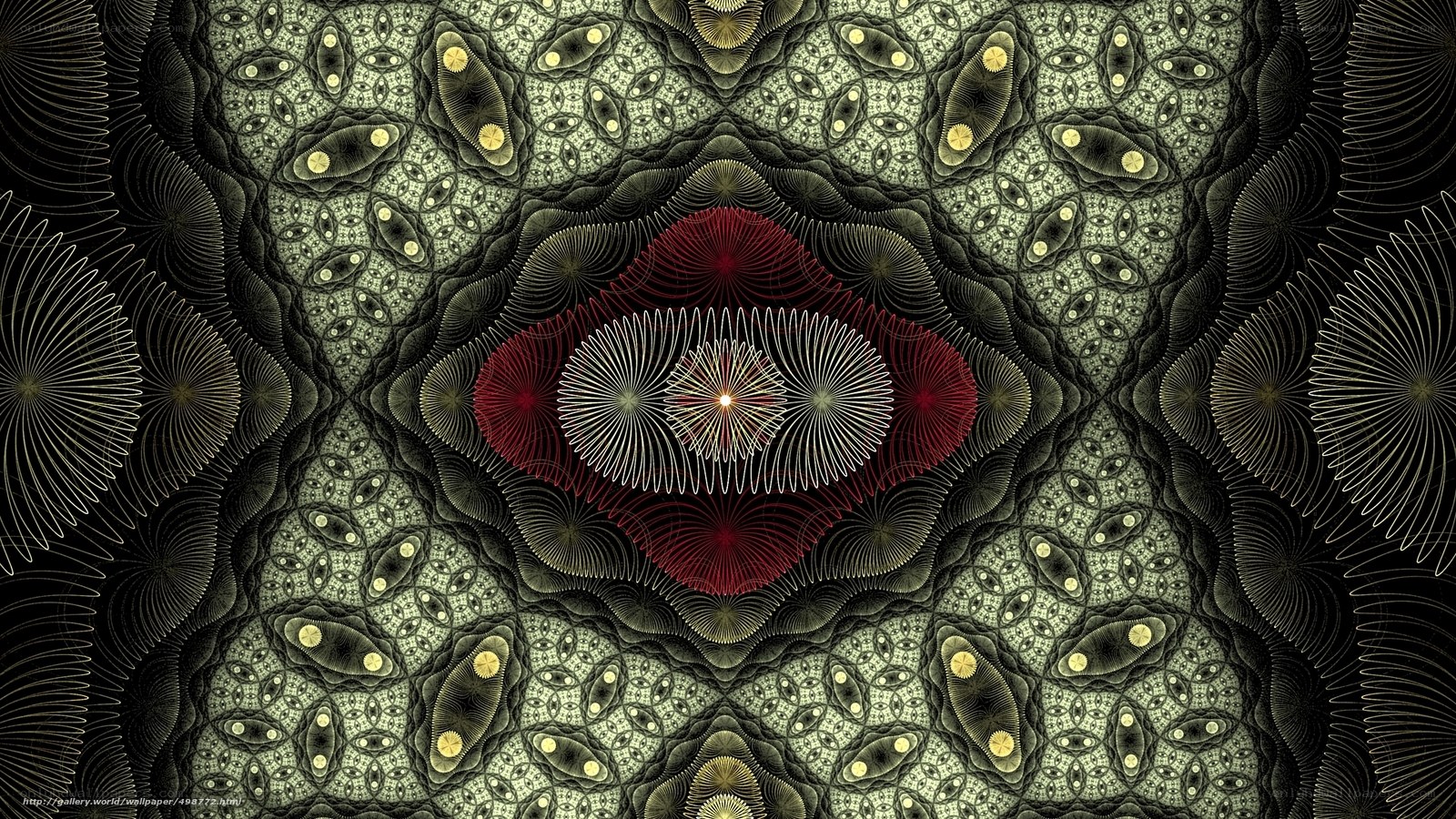 Fractal pattern with red center