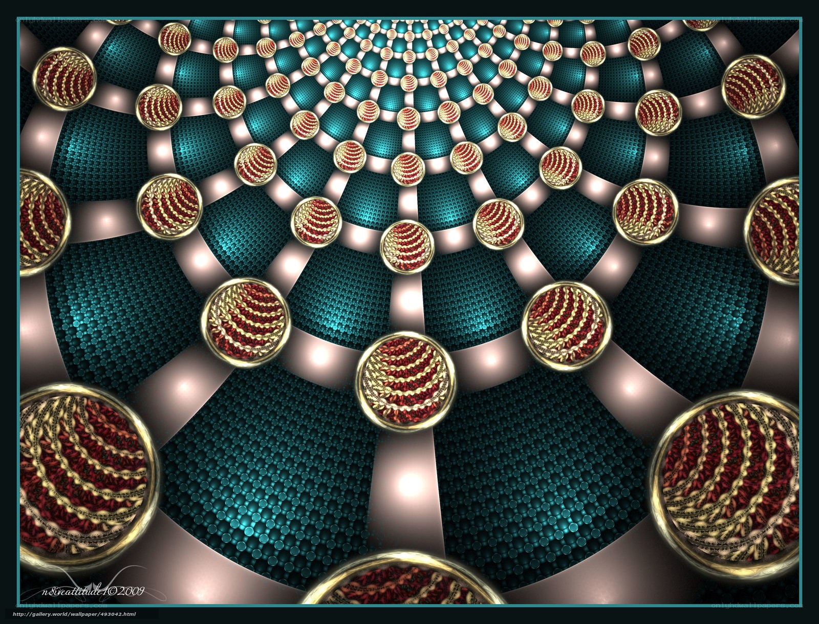 Fractal pattern with spheres