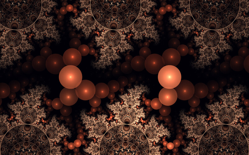 Fractal Pattern with Spheres — Brown, Abstract