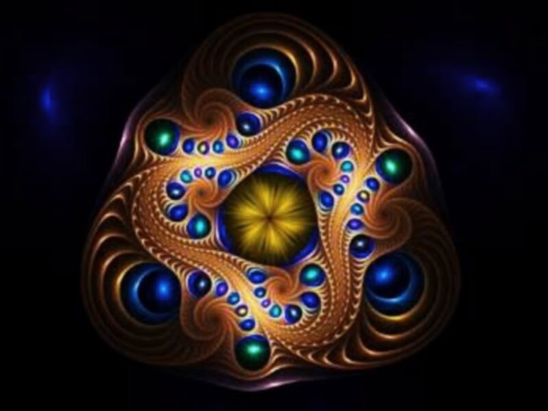 Fractal Pattern with Spheres — Gold