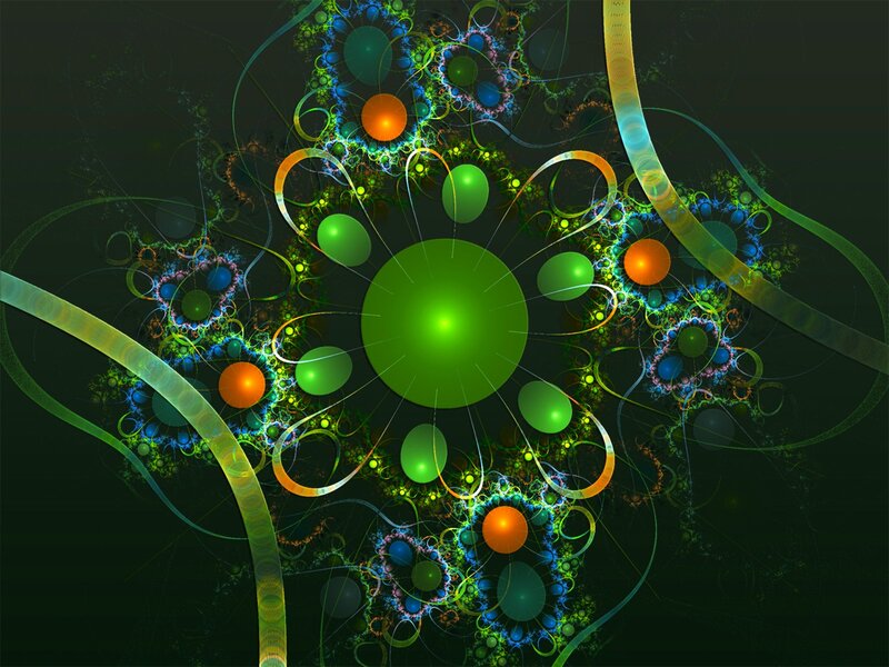 Fractal Pattern with Spheres — Green