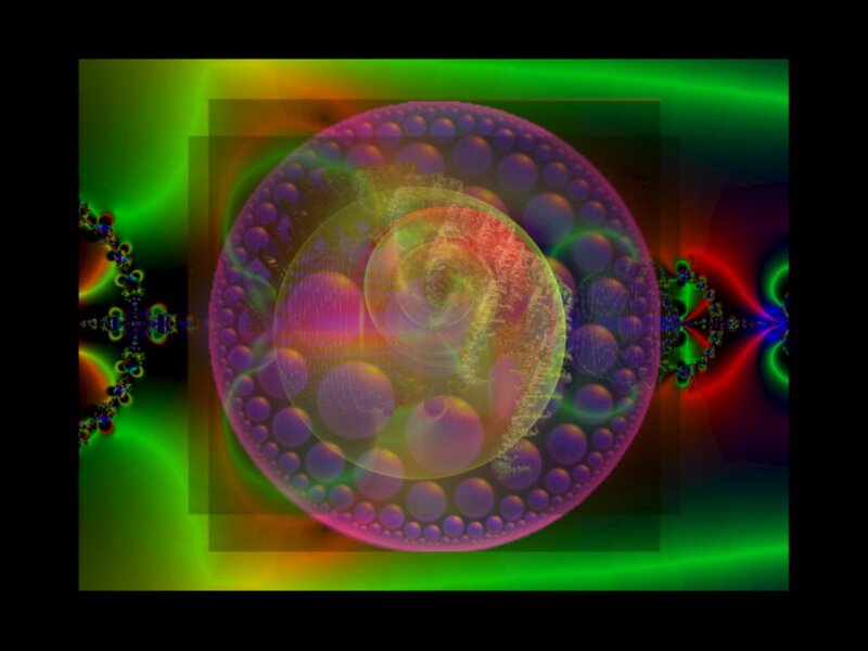 Fractal Pattern with Spheres — Green, Vibrant