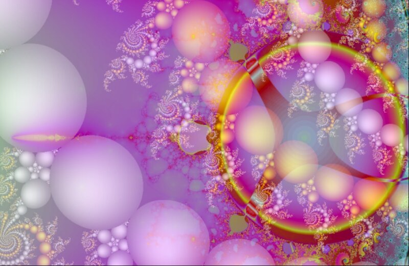 Fractal Pattern with Spheres — Purple