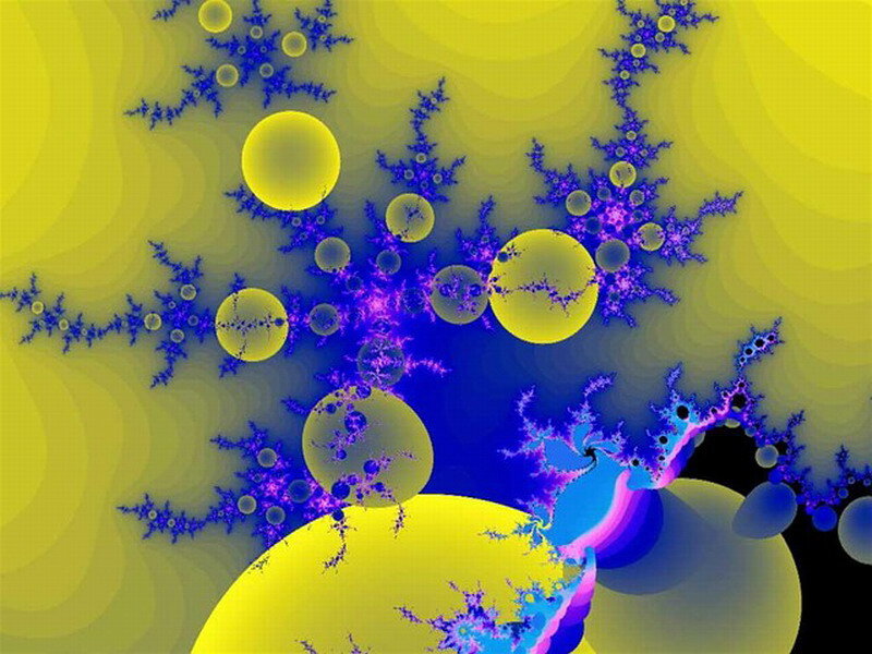Fractal Pattern with Spheres — Yellow