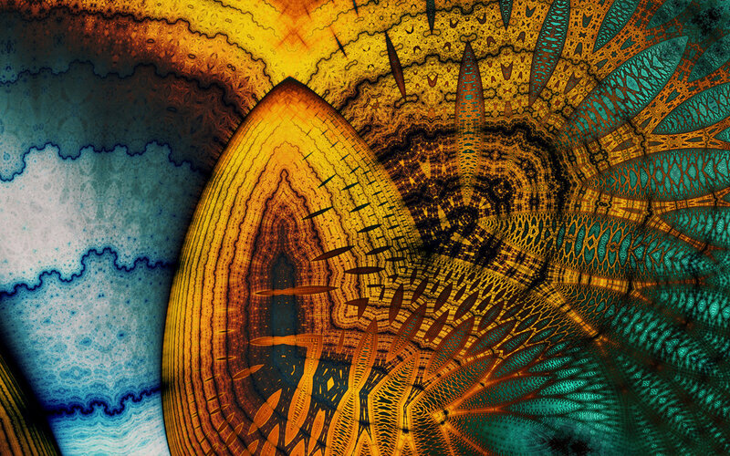 Fractal Pattern with Spiral — Yellow