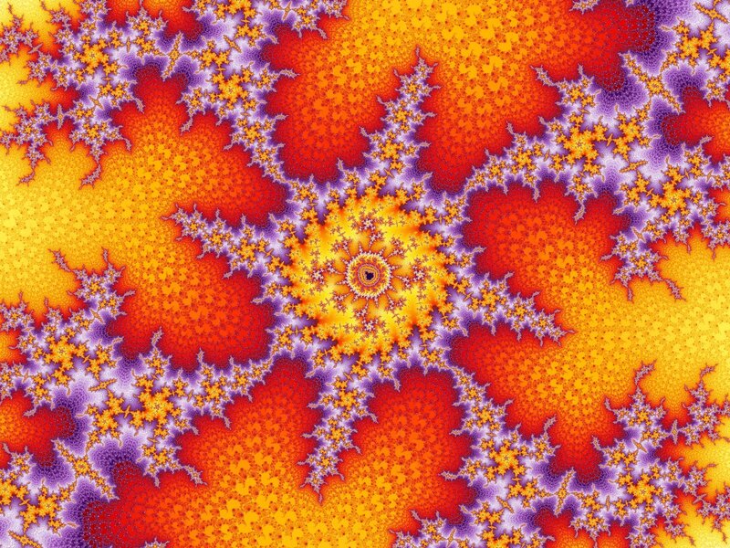 Fractal Pattern with Spiral — Yellow, Vibrant