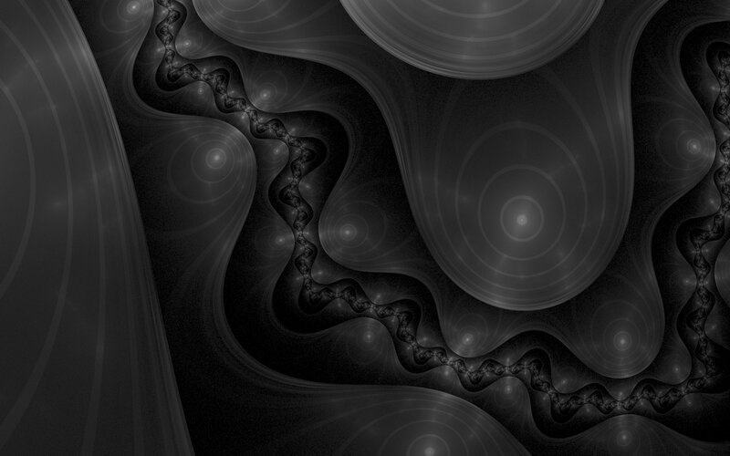 Fractal Pattern with Spirals — Black, Calm