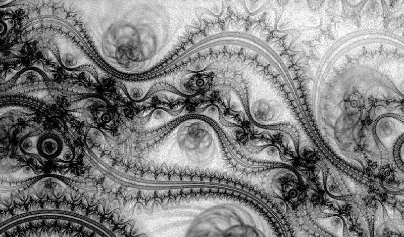 Fractal Pattern with Spirals — Black, Complex, Abstract, Circles