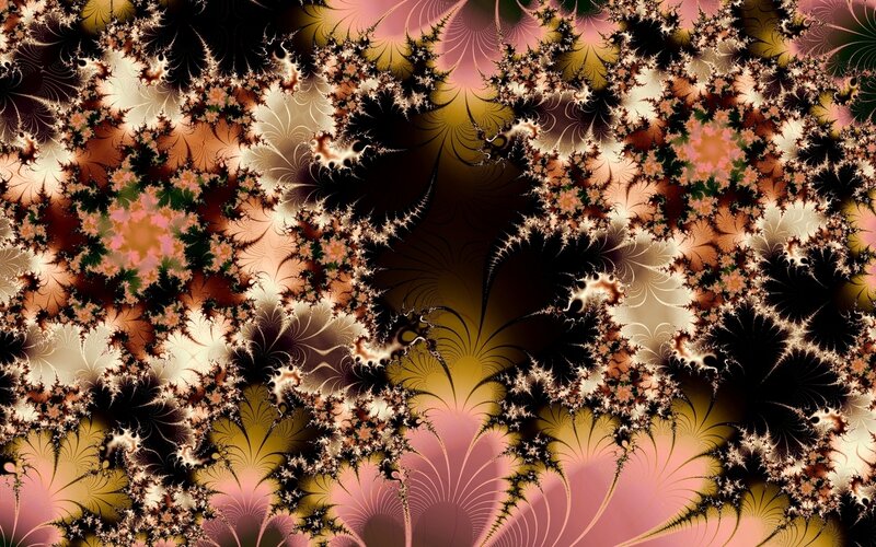 Fractal Pattern with Spirals — Black, Complex