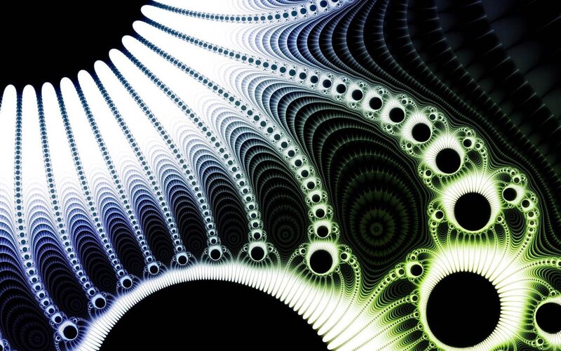 Fractal Pattern with Spirals — Black, Hypnotic