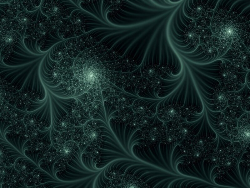 Fractal Pattern with Spirals — Black, Mysterious