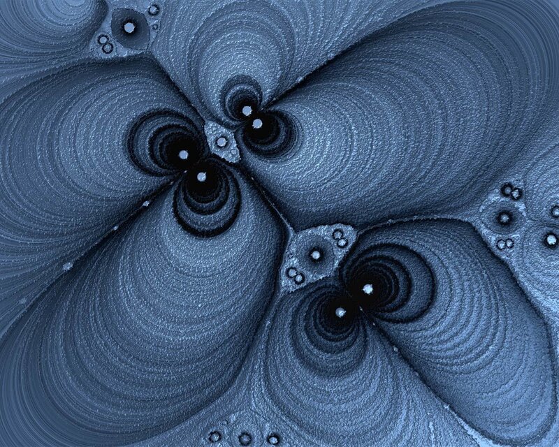 Fractal Pattern with Spirals — Blue, Calm, Abstract