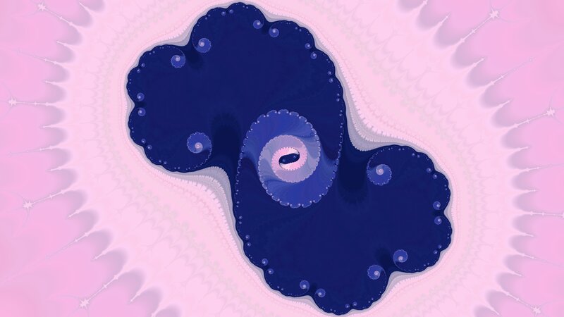 Fractal Pattern with Spirals — Blue, Calm