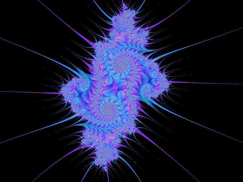 Fractal Pattern with Spirals — Blue, Dynamic