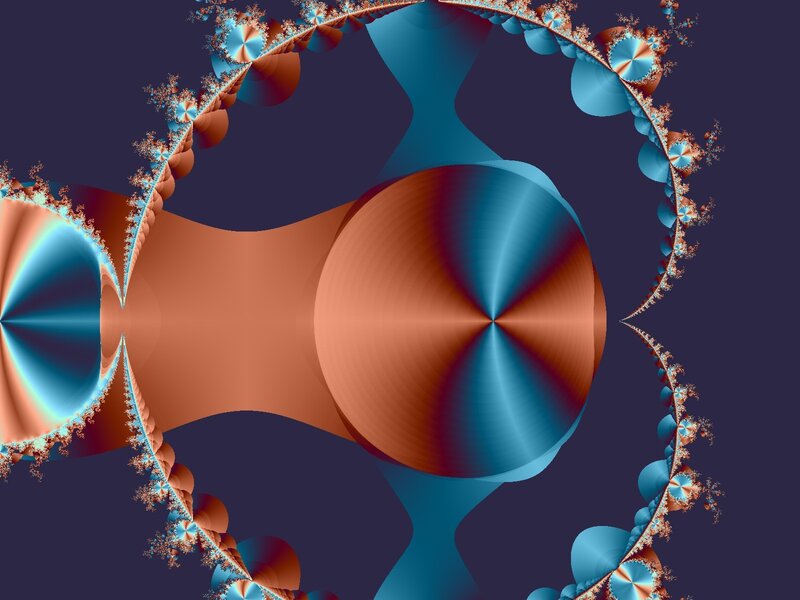 Fractal Pattern with Spirals — Blue, Hypnotic, Abstract, Circles