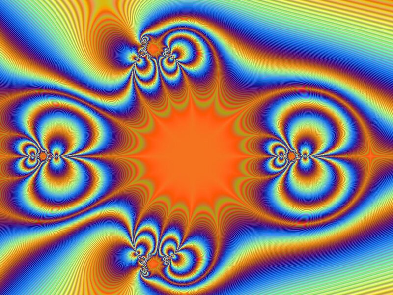 Fractal Pattern with Spirals — Blue, Hypnotic, Abstract, Color Gradients