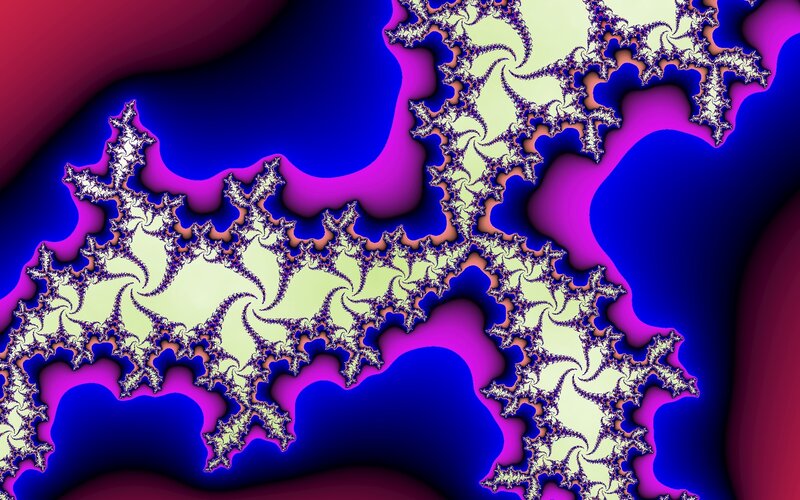 Fractal Pattern with Spirals — Blue, Hypnotic, Abstract, Purple