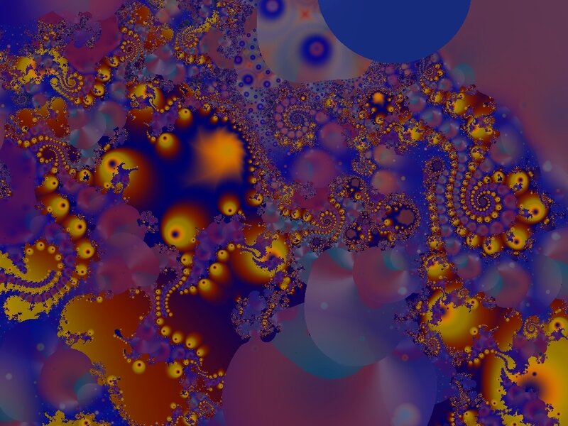 Fractal Pattern with Spirals — Blue, Hypnotic, Abstract