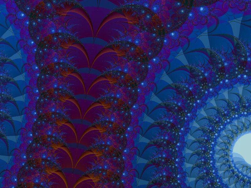 Fractal Pattern with Spirals — Blue, Hypnotic, Digital Art