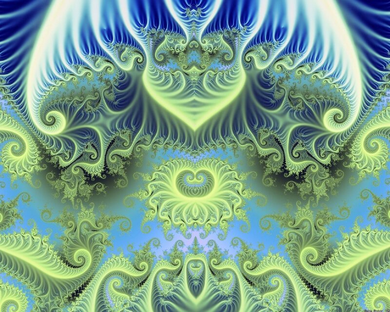 Fractal Pattern with Spirals — Blue, Hypnotic
