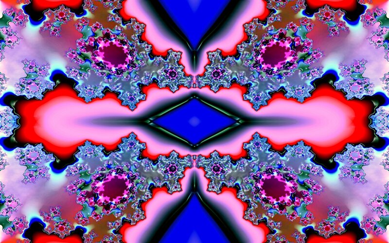 Fractal Pattern with Spirals — Blue, Vibrant, Abstract, Circles