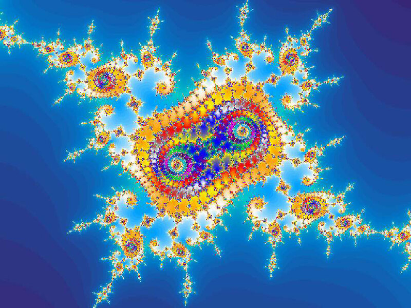 Fractal Pattern with Spirals — Blue, Vibrant