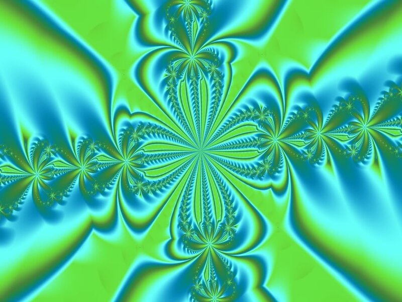 Fractal Pattern with Spirals — Green, Hypnotic, Abstract, Patterns