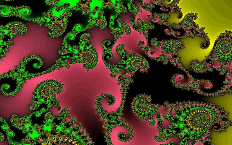 Fractal Pattern with Spirals — Green, Hypnotic
