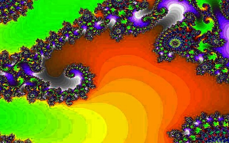 Fractal Pattern with Spirals — Green