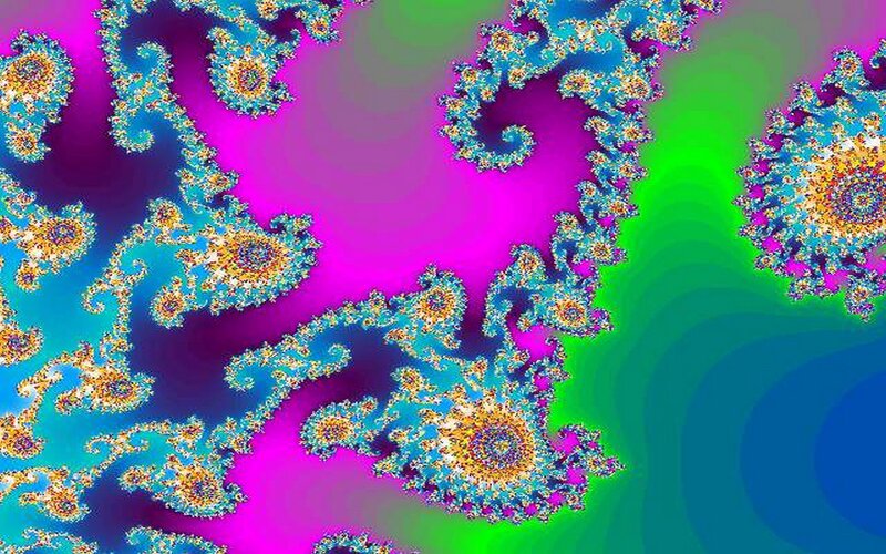 Fractal Pattern with Spirals — Magenta, Vibrant