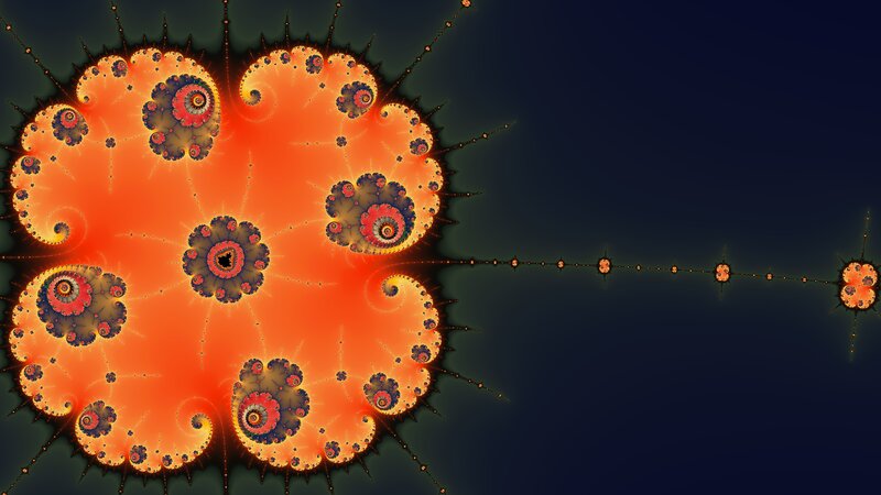 Fractal Pattern with Spirals — Orange, Dramatic