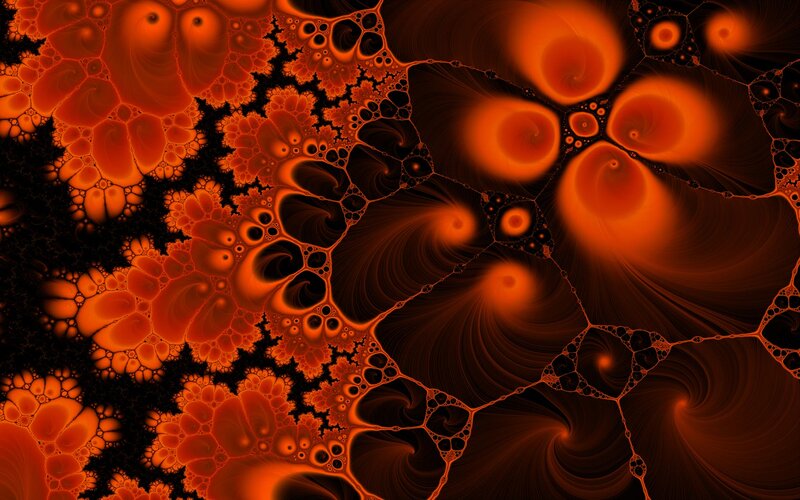 Fractal Pattern with Spirals — Orange