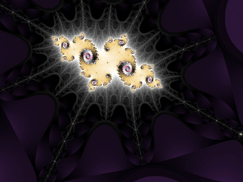 Fractal Pattern with Spirals — Purple, Dramatic
