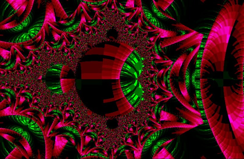 Fractal Pattern with Spirals — Red, Hypnotic