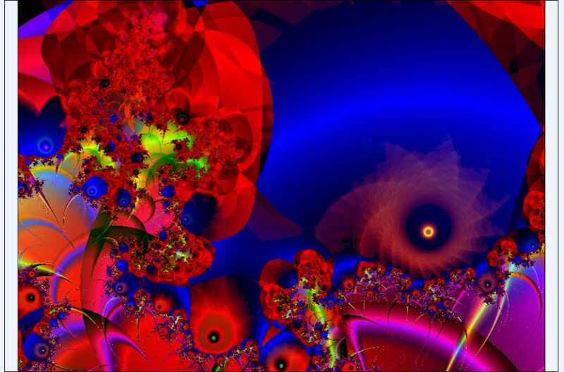Fractal Pattern with Spirals — Red