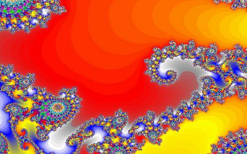 Fractal Pattern with Spirals — Red, Vibrant