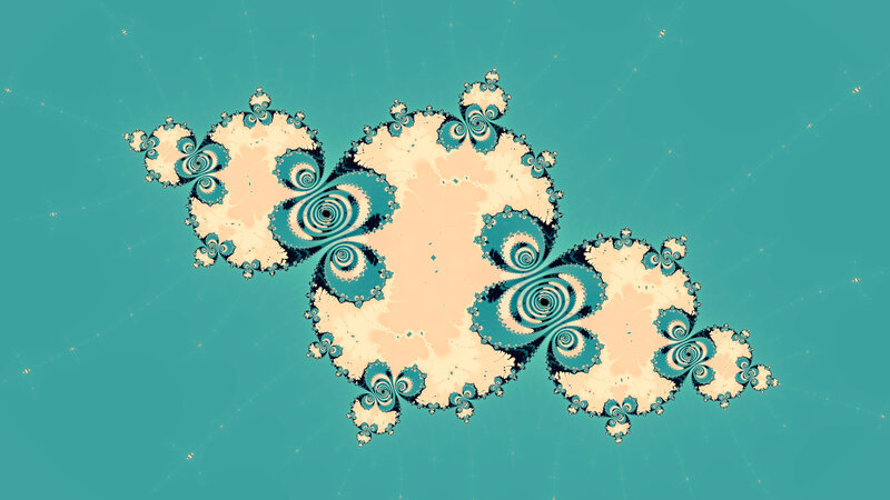 Fractal Pattern with Spirals — Teal, Calm, Digital Art