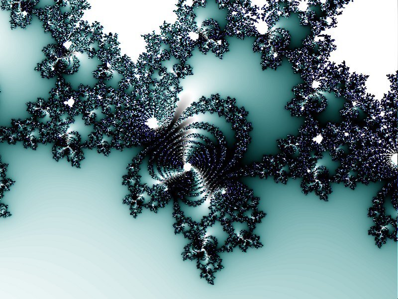 Fractal Pattern with Spirals — Teal, Calm