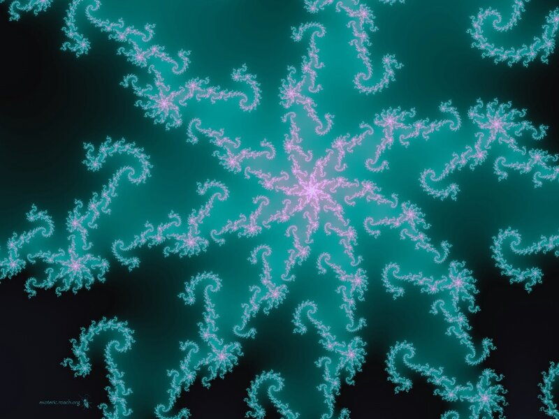 Fractal Pattern with Spirals — Teal, Hypnotic