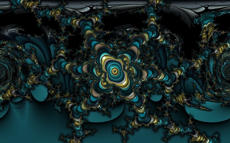 Fractal Pattern with Spirals — Teal