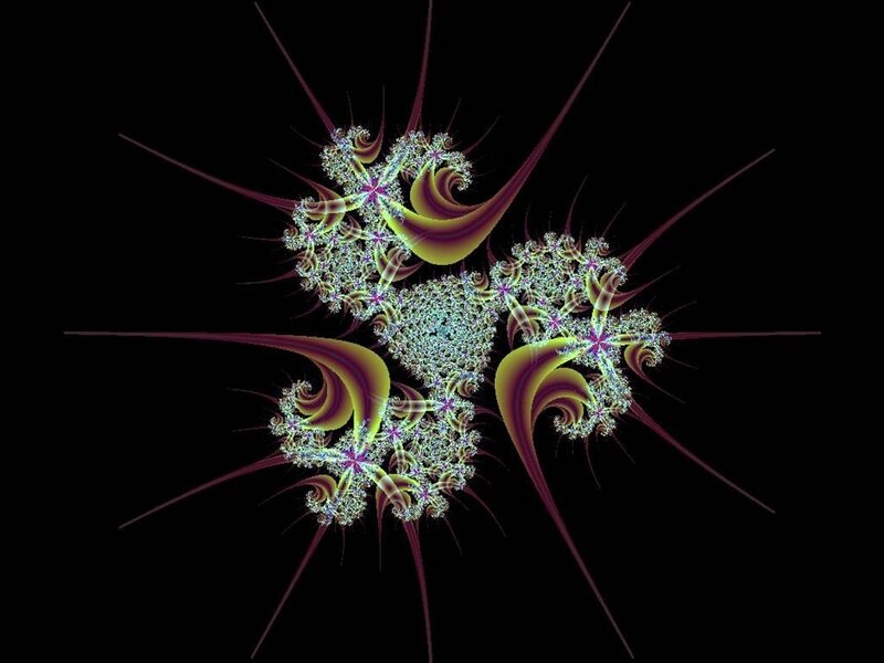 Fractal Pattern with Spirals — Yellow, Dramatic, Abstract, Spiral
