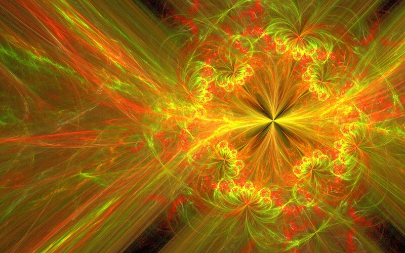 Fractal Pattern with Spirals — Yellow, Dynamic