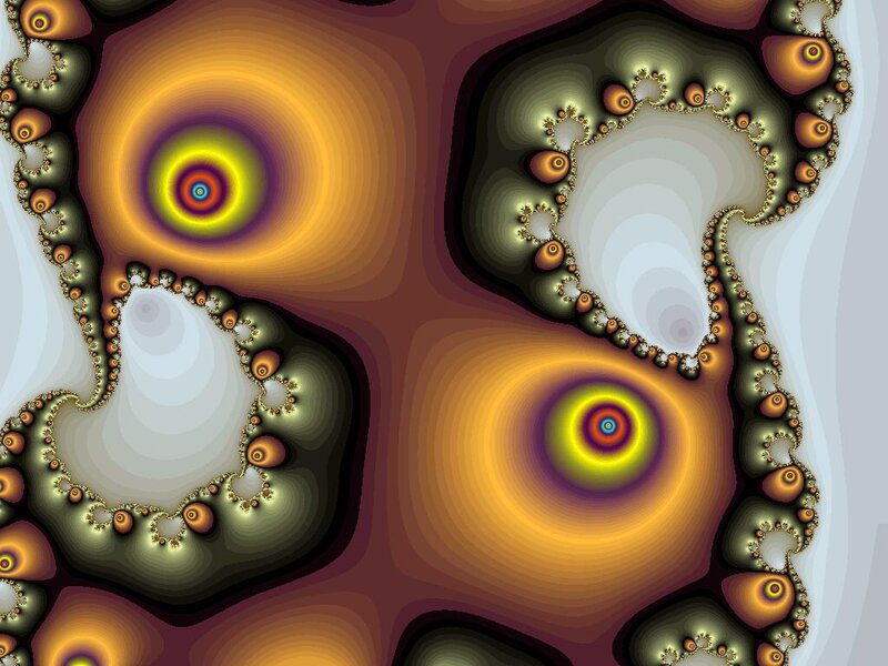 Fractal Pattern with Spirals — Yellow