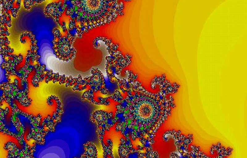 Fractal Pattern with Spirals — Yellow, Vibrant