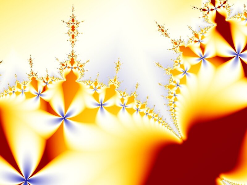 Fractal Pattern with Stars — Yellow