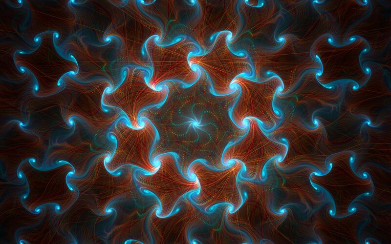 Fractal Pattern with Swirls — Blue